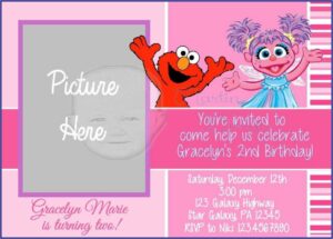 Elmo And Abby Invitation Template