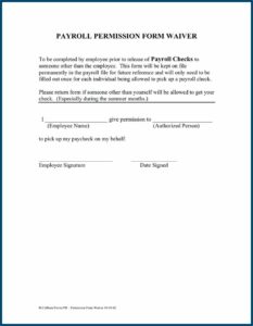 Employee Waiver And Release Form