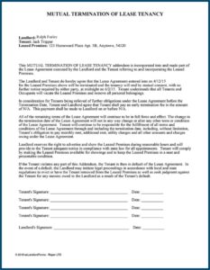 End Of Rental Agreement Template