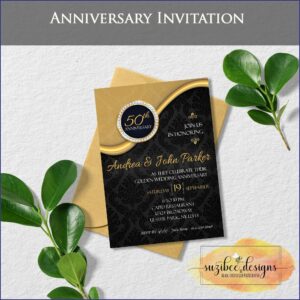 Etsy 50th Anniversary Invitations