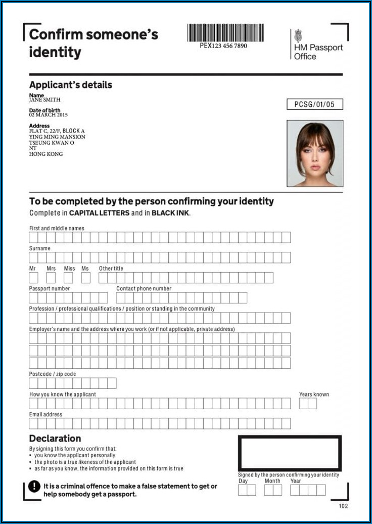 First British Passport Application Form Download