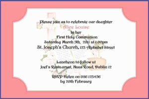 First Communion Invitation Quotes