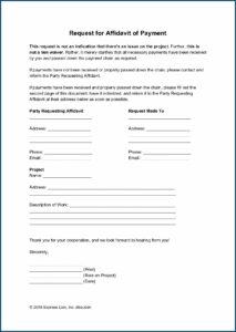 Free General Affidavit Form