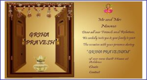 Free House Warming Ceremony Invitation Cards India