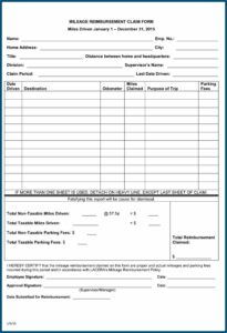 Free Mileage Claim Form Template Excel