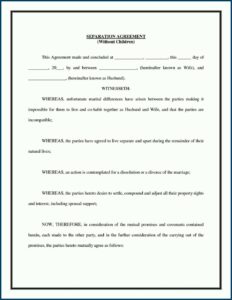 Free Ontario Separation Agreement Forms