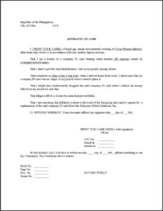 Free Printable Affidavit Template