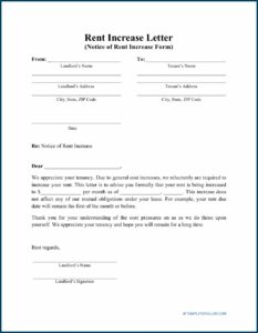 Free Printable Rent Increase Forms