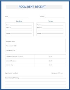 Free Printable Rent Receipts Forms