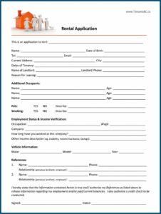 Free Printable Rental Applications