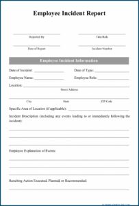 Free Sample Incident Report Form Templates