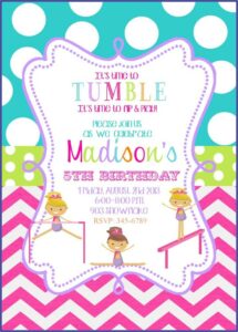 Gymnastics Birthday Party Invitations Printable Free