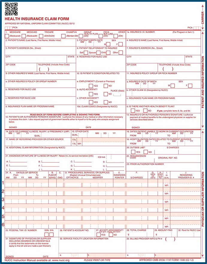 Hipaa 837 Claim Form Similar To The Cms 1500