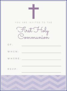 Holy Communion Invitation Cards