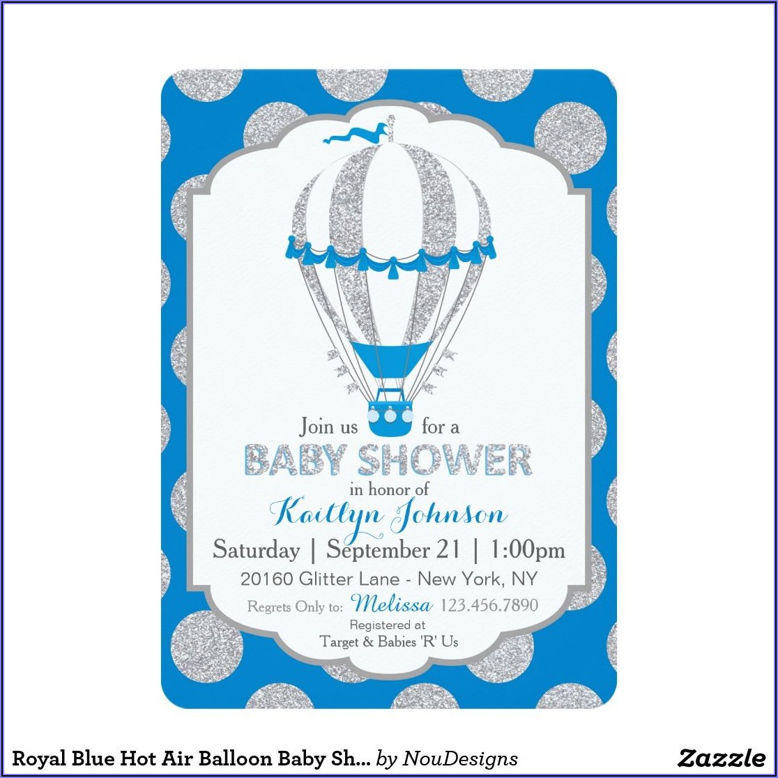 Hot Air Balloon Baby Shower Invitation Card