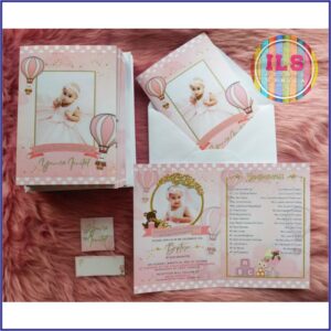 Hot Air Balloon Birthday Invitation Card