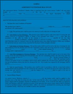 Indiana Real Estate Purchase Agreement Template