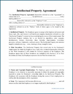 Intellectual Property Agreement Template