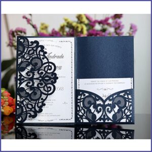Lace Tri Fold Wedding Invitations
