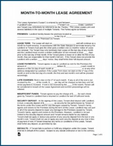 Lease Agreement Form California Pdf