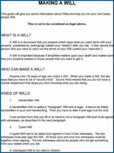 Living Will Template Ontario