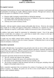 Maryland Marriage Separation Agreement