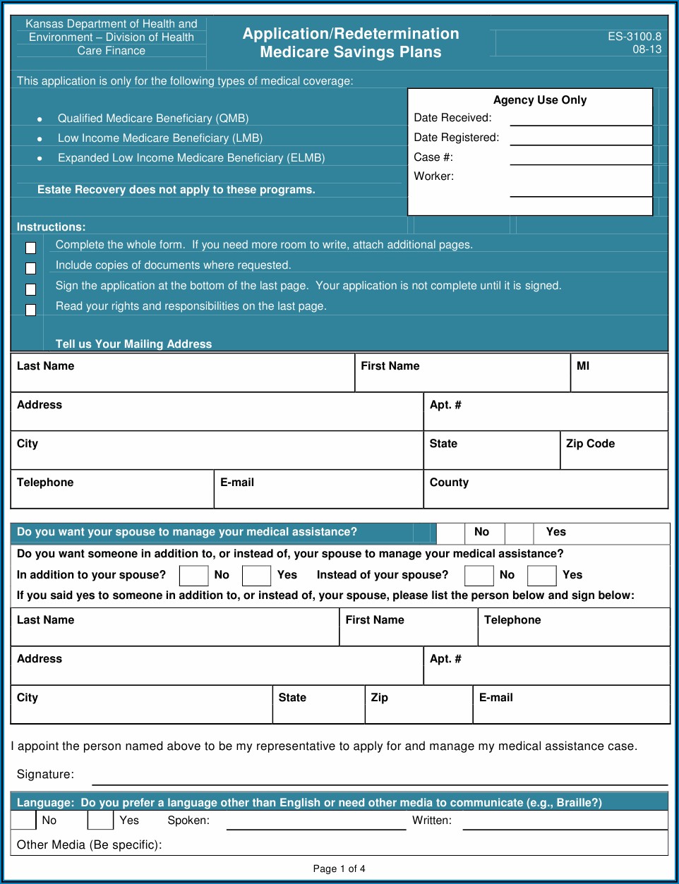 Medicare Application Form Pdf