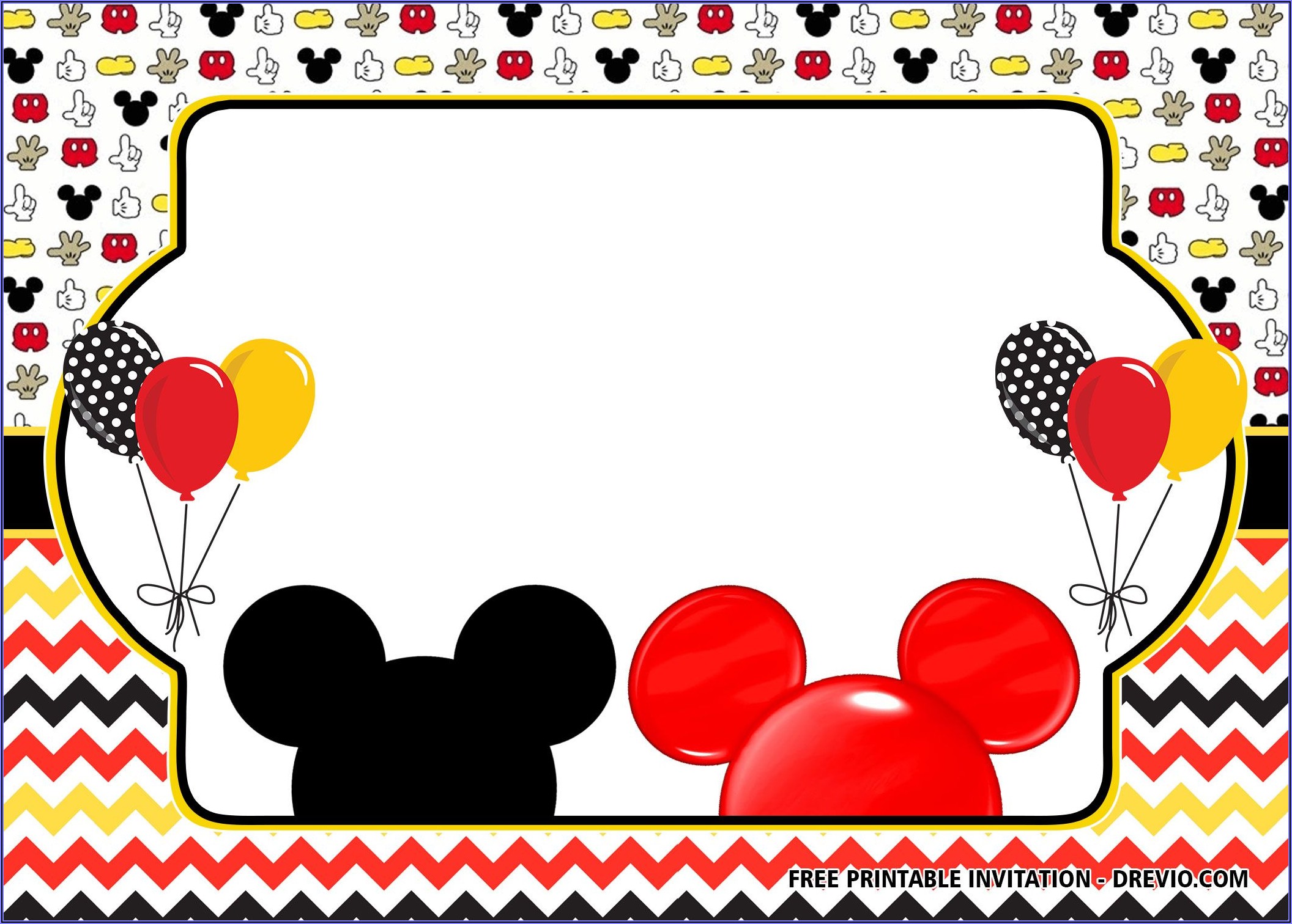 Mickey Mouse And Minnie Mouse Birthday Invitations