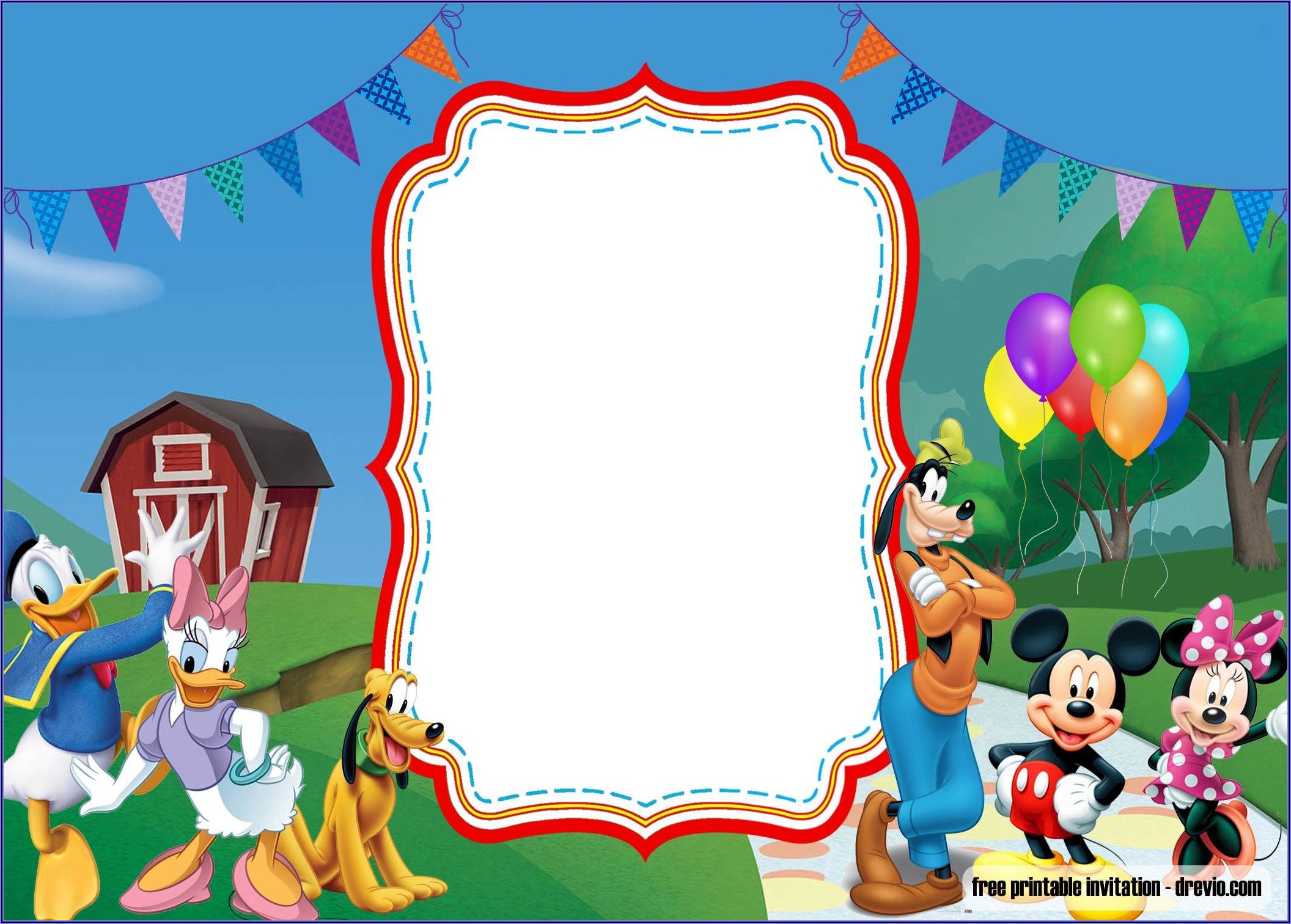 Mickey Mouse Luau Invitations