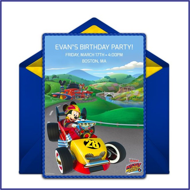Mickey Mouse Roadster Racers Invitations
