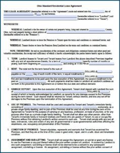 Ohio Termination Of Rental Agreement Form