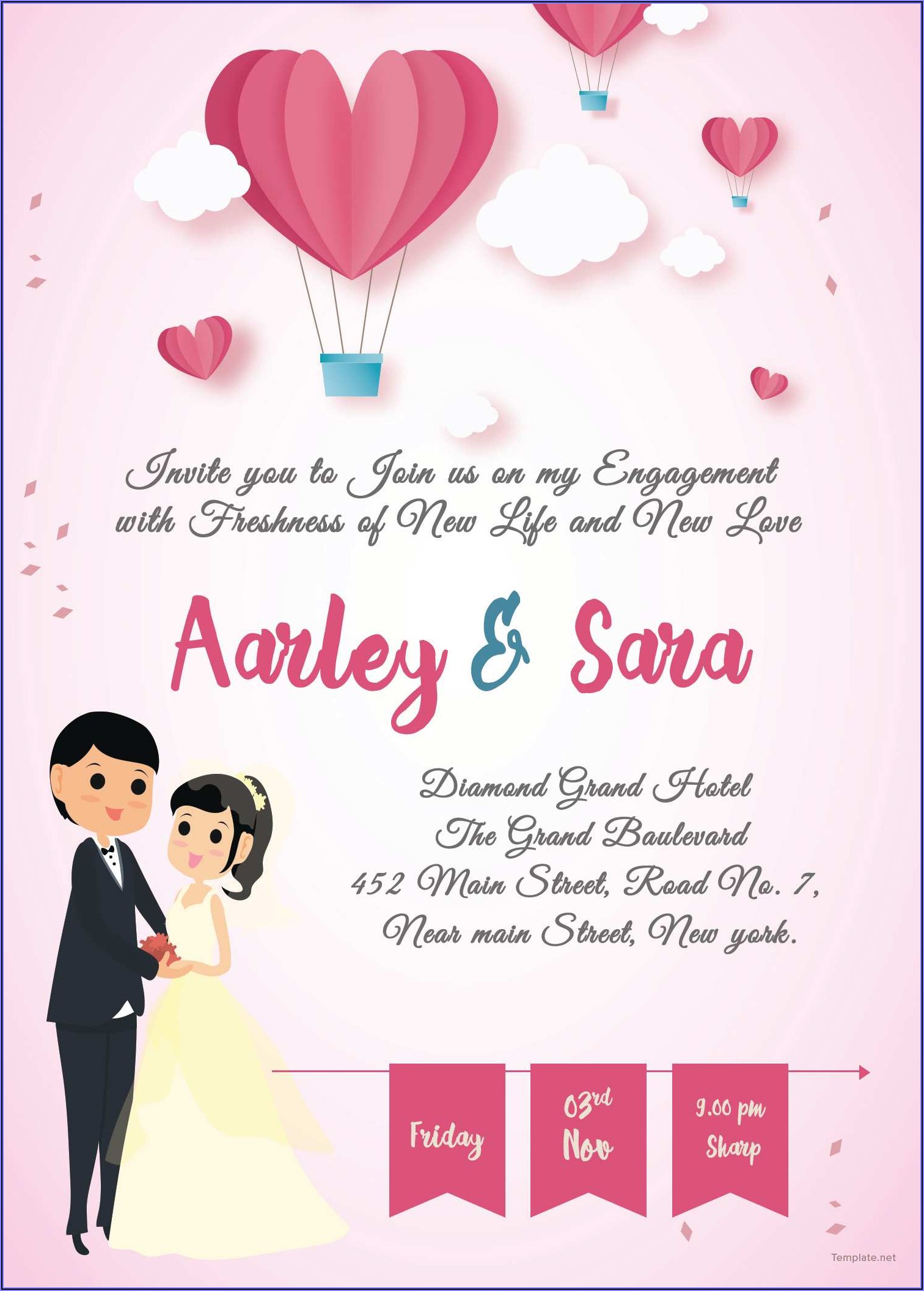 Online Engagement Invitation Card Template