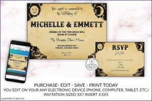 Ouija Board Wedding Invitations Template