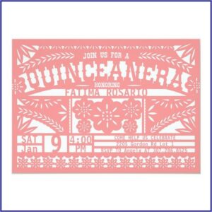 Papel Picado Quinceanera Invitations