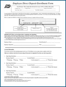 Payroll Direct Deposit Authorization Form Template