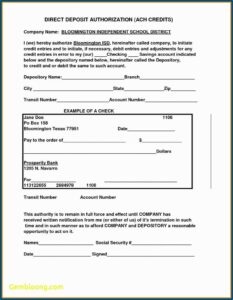 Payroll Direct Deposit Authorization Form Wells Fargo
