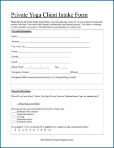 Personal Injury Client Intake Form Template