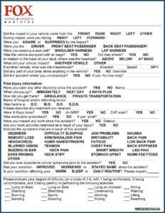 Personal Injury Intake Form Chiropractic