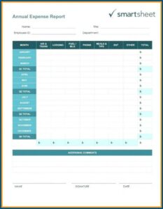 Personal Monthly Expense Report Template