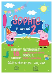 Personalised Peppa Pig Party Invitations Uk