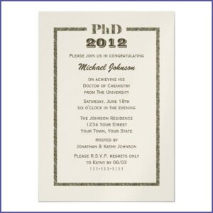 Phd Graduation Party Invitation Wording
