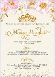 Pink And Gold Quince Invitations