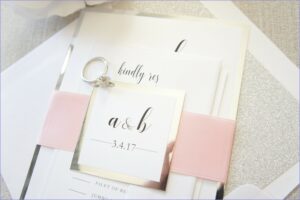 Pink And Silver Glitter Wedding Invitations