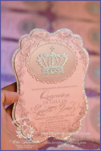 Pink And Silver Quinceanera Invitations