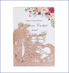 Pink Blue Silver Wedding Invitations