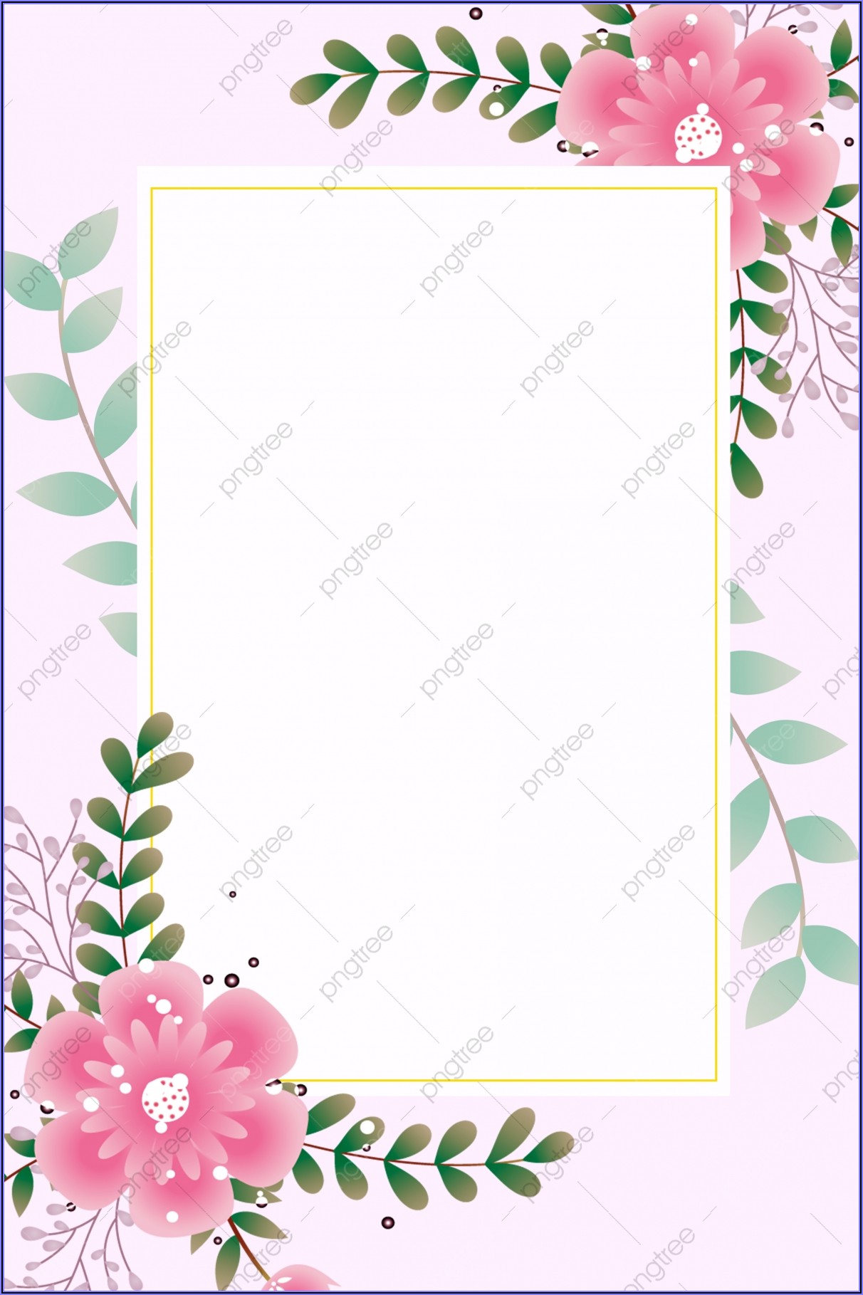Pink Flower Wedding Invitation Background