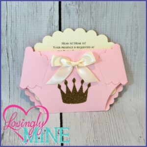 Pink Gold And White Baby Shower Invitations