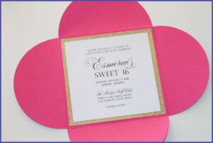 Pink Gold And White Invitations