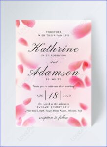 Pink Rose Wedding Invitation Background