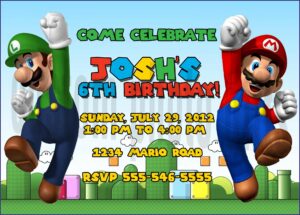 Printable Mario Birthday Invitations